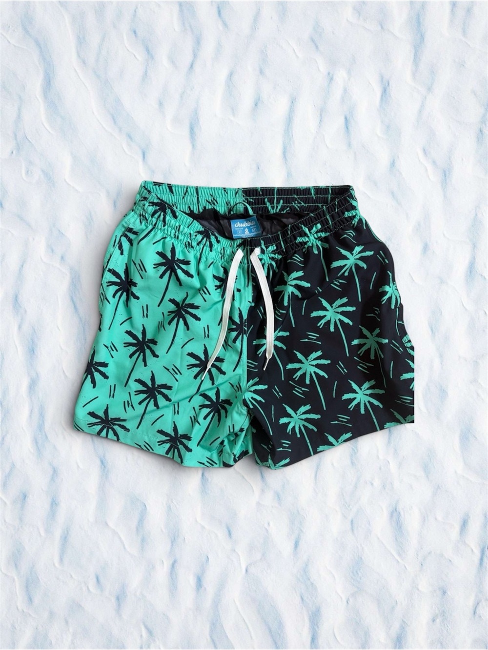 chubbies men swim suit Teal & Black Palm Tree